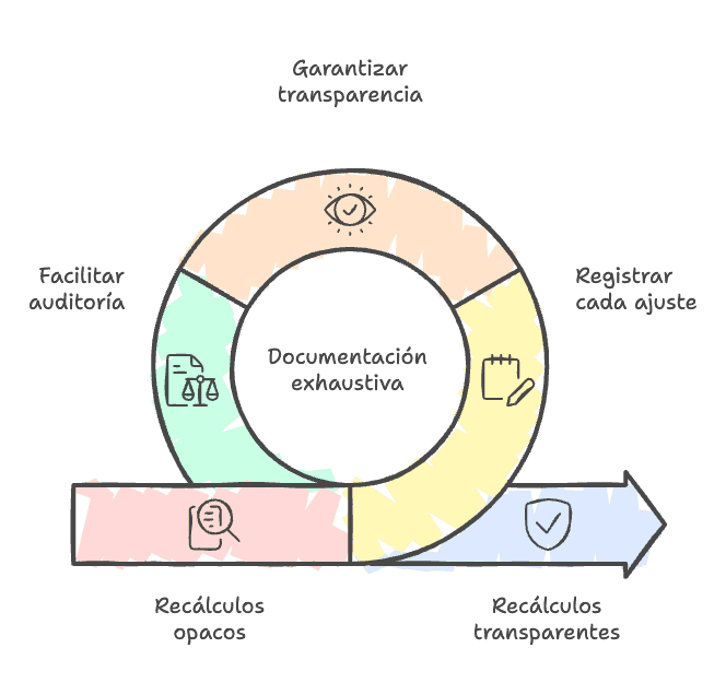 Historial de recálculos