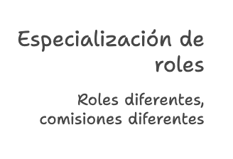 Especialización de roles en el equipo comercial